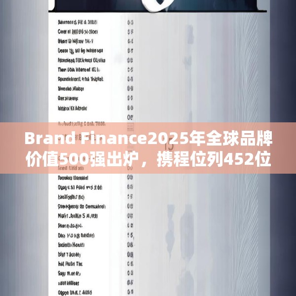 Brand Finance2025年全球品牌价值500强出炉，携程位列452位