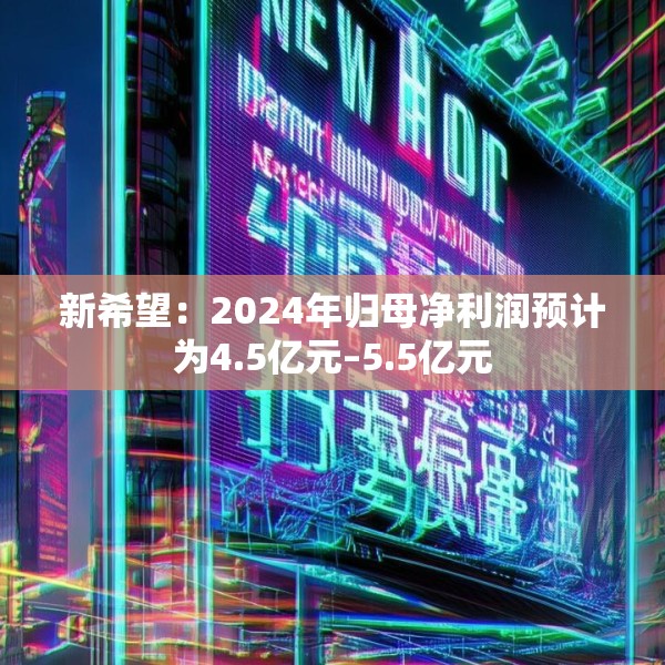 新希望：2024年归母净利润预计为4.5亿元–5.5亿元