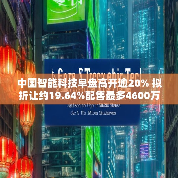 中国智能科技早盘高开逾20% 拟折让约19.64%配售最多4600万股