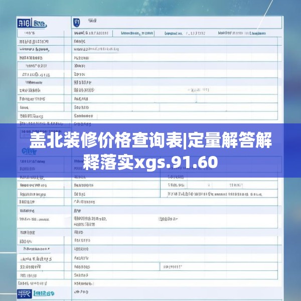 盖北装修价格查询表|定量解答解释落实xgs.91.60